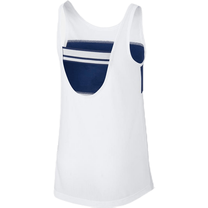 Extra Long Tank Jr Blue/White