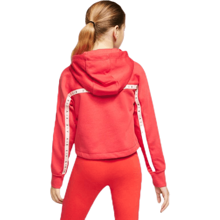 Air Crop Hoodie Jr White/Red
