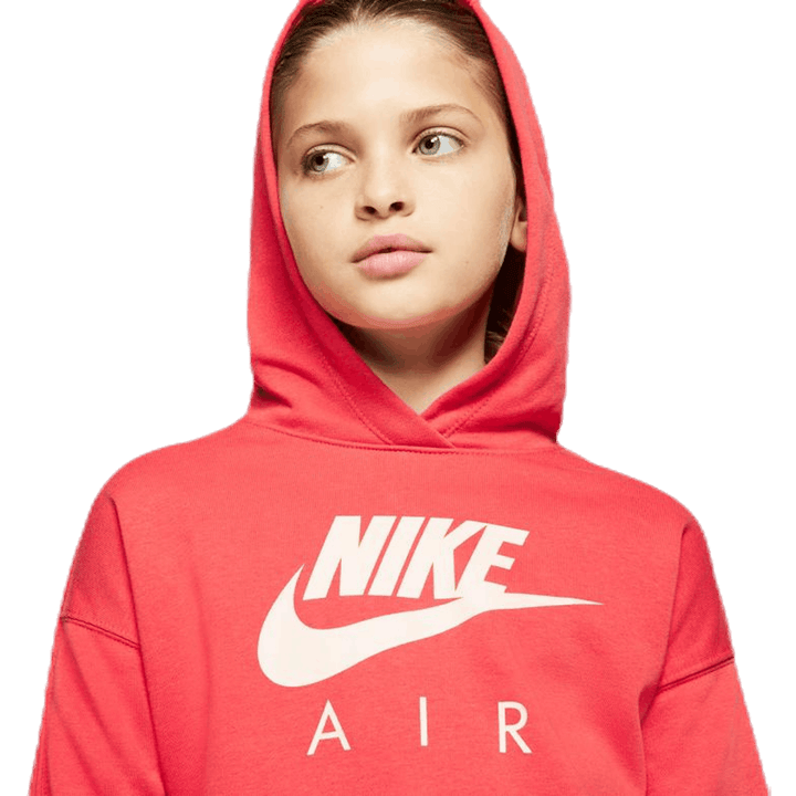 Air Crop Hoodie Jr White/Red
