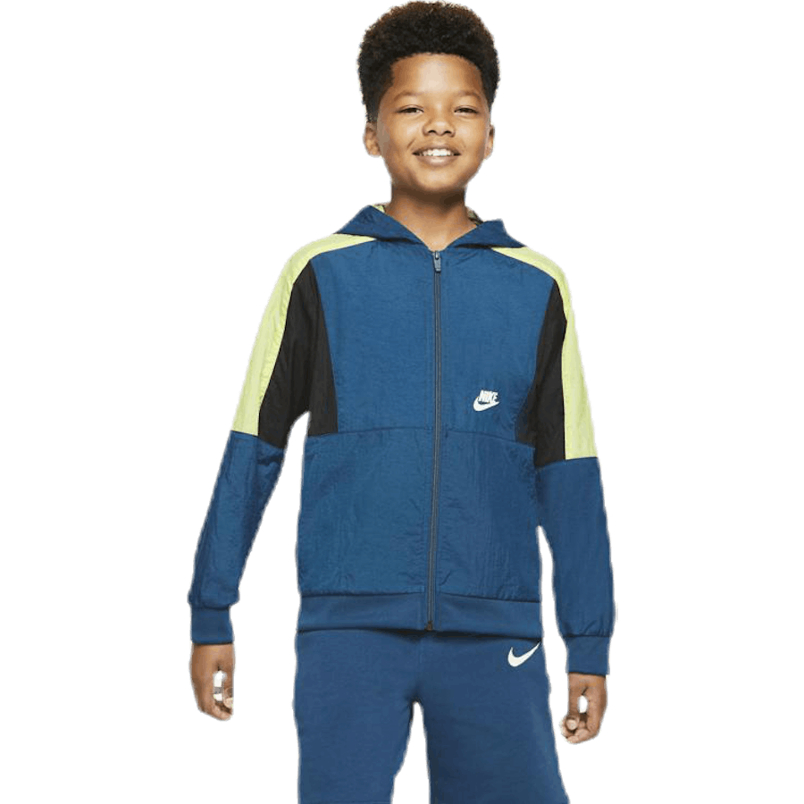 Woven Front Zip Training Junior Blå/Grön