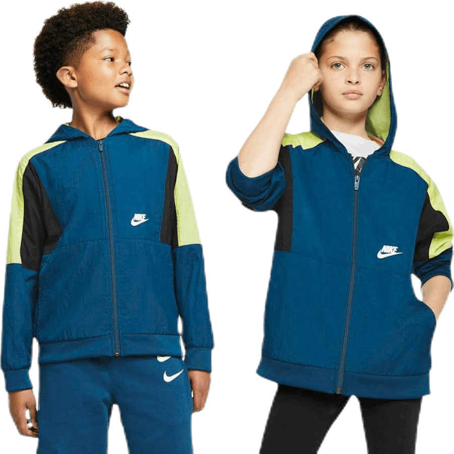 Woven Front Zip Training Junior Blå/Grön