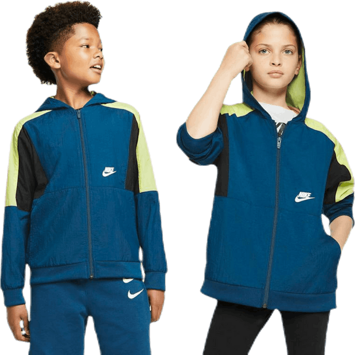 Woven Front Zip Training Junior Blå/Grön
