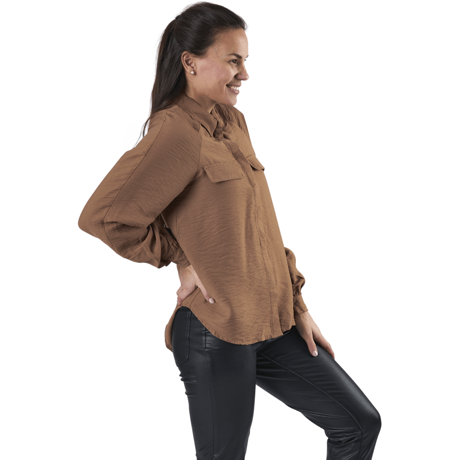 Ykke Ls Shirt Brown