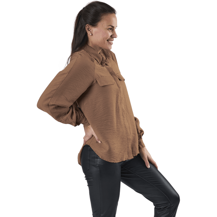 Ykke Ls Shirt Brown