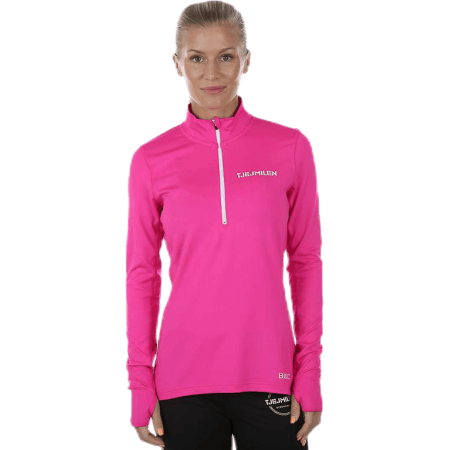 Halber Reißverschluss LS Rosa