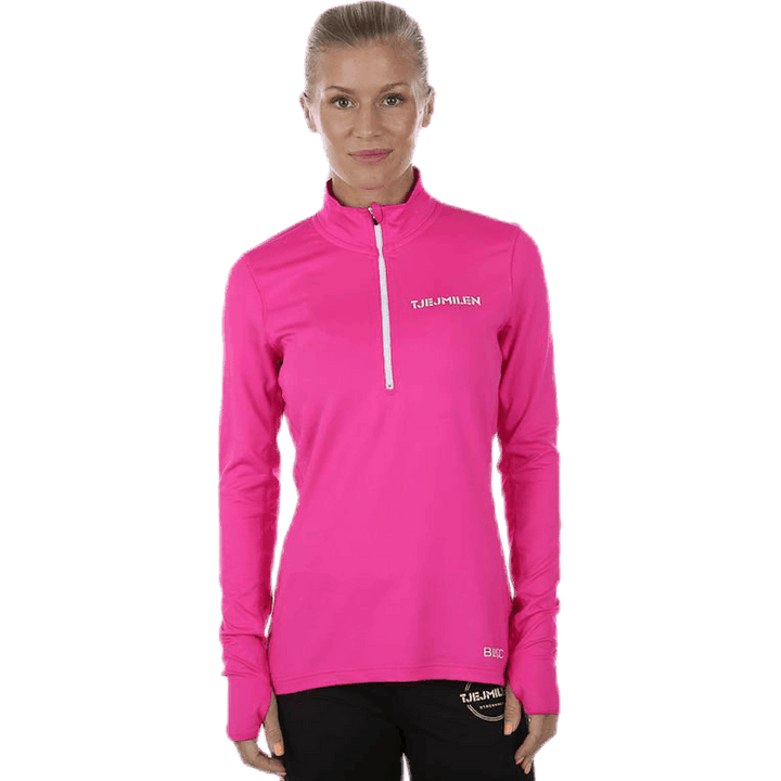 Halber Reißverschluss LS Rosa