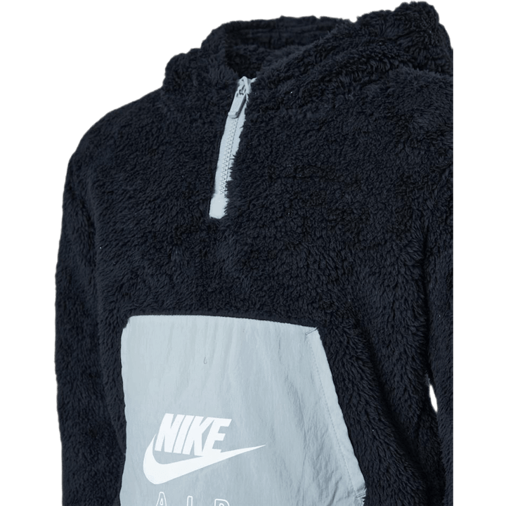 Air Sherpa Half Zip Hoodie Junior Black/Grey