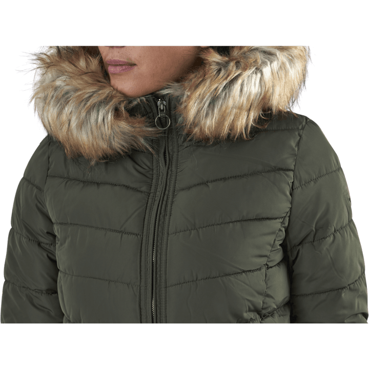Newellan Quilted Fur Hood Jacket Otw Green