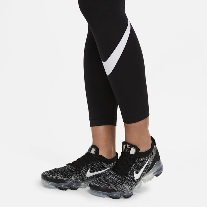Sportswear Essential Women's Mid-Rise Swoosh Leggings (Plus Size) BLACK/WHITE