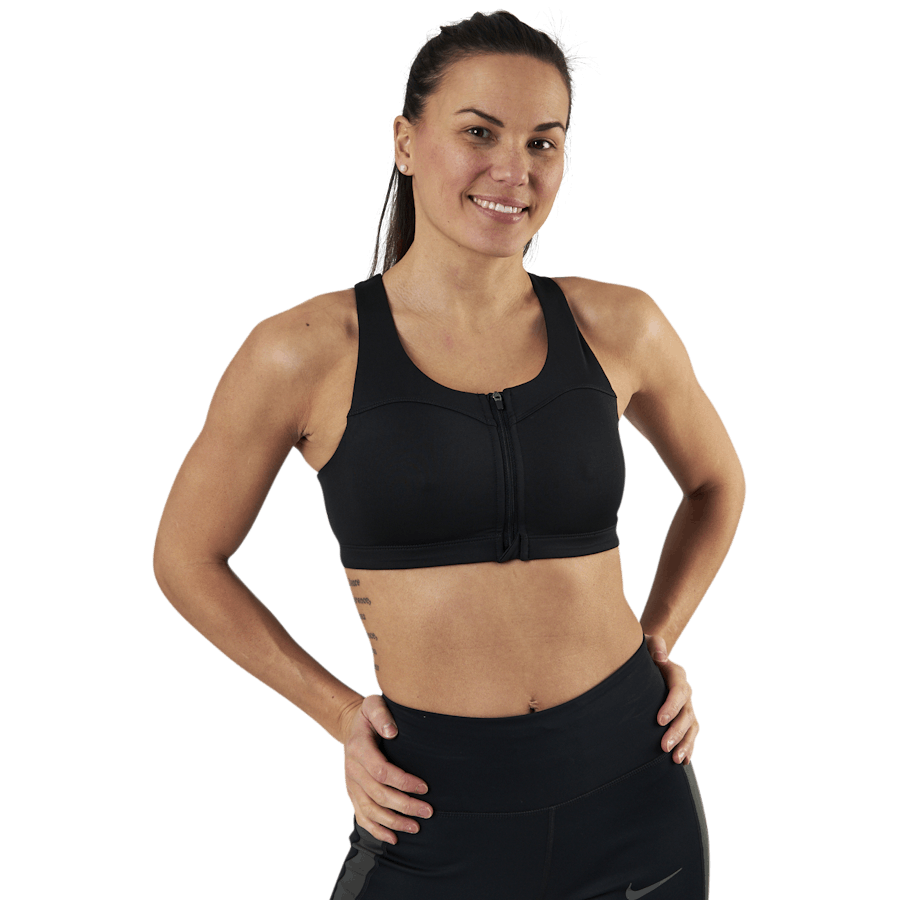 Front Zip Sports Bra Black