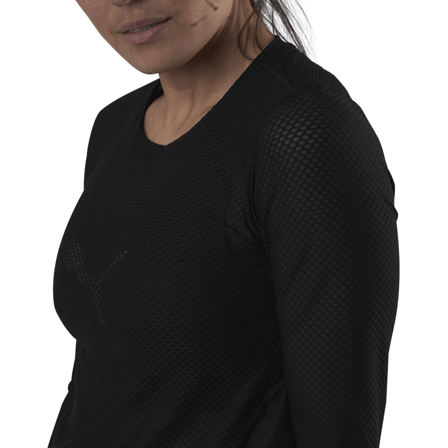 Train Mesh Long Sleeve Top Schwarz