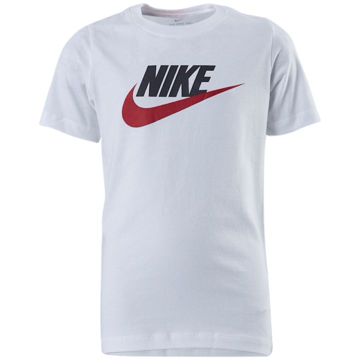 Sportswear Big Kids' Cotton T-Shirt WHITE/OBSIDIAN/UNIVERSITY RED