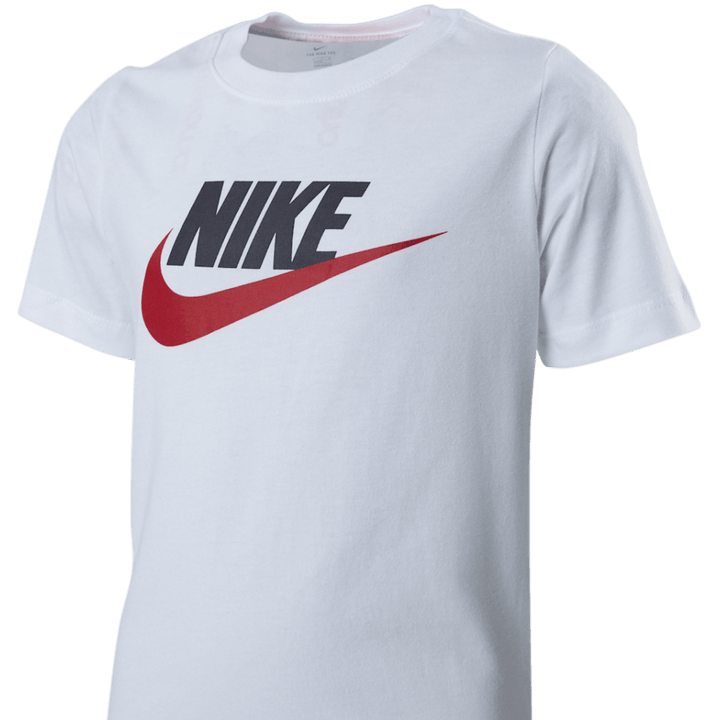 Sportswear Big Kids' Cotton T-Shirt WHITE/OBSIDIAN/UNIVERSITY RED