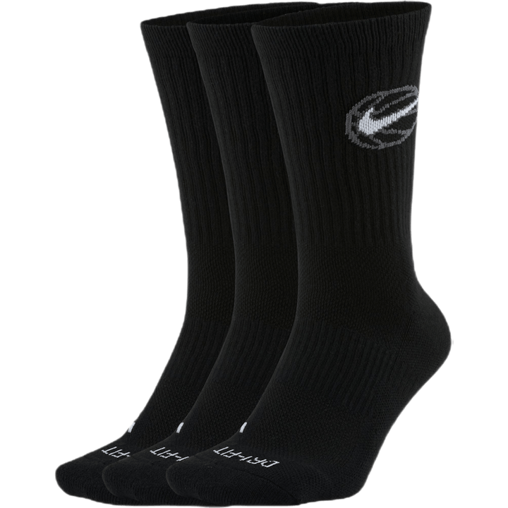 Basketbalové ponožky Everyday Crew (3 páry) BLACK/WHITE