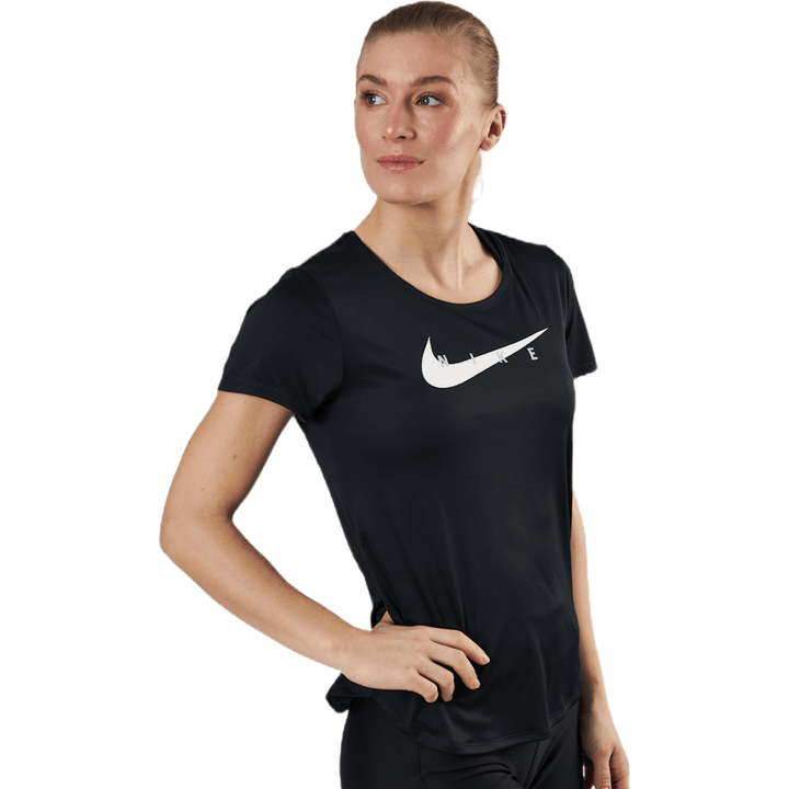 Haut de course Swoosh SS Noir/Argent