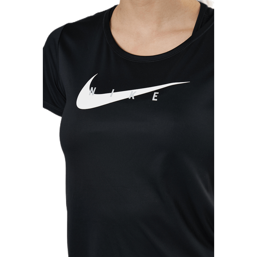 Haut de course Swoosh SS Noir/Argent