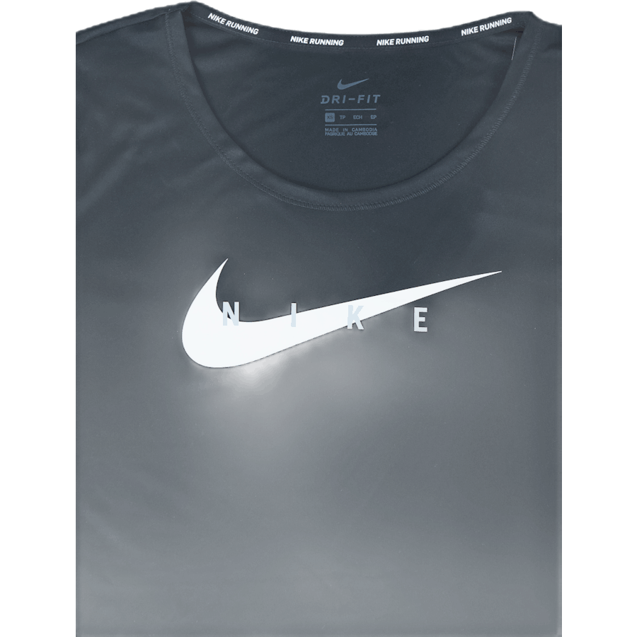 Haut de course Swoosh SS Noir/Argent