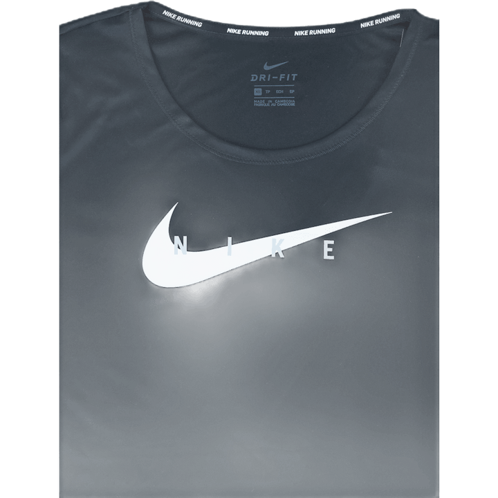Haut de course Swoosh SS Noir/Argent