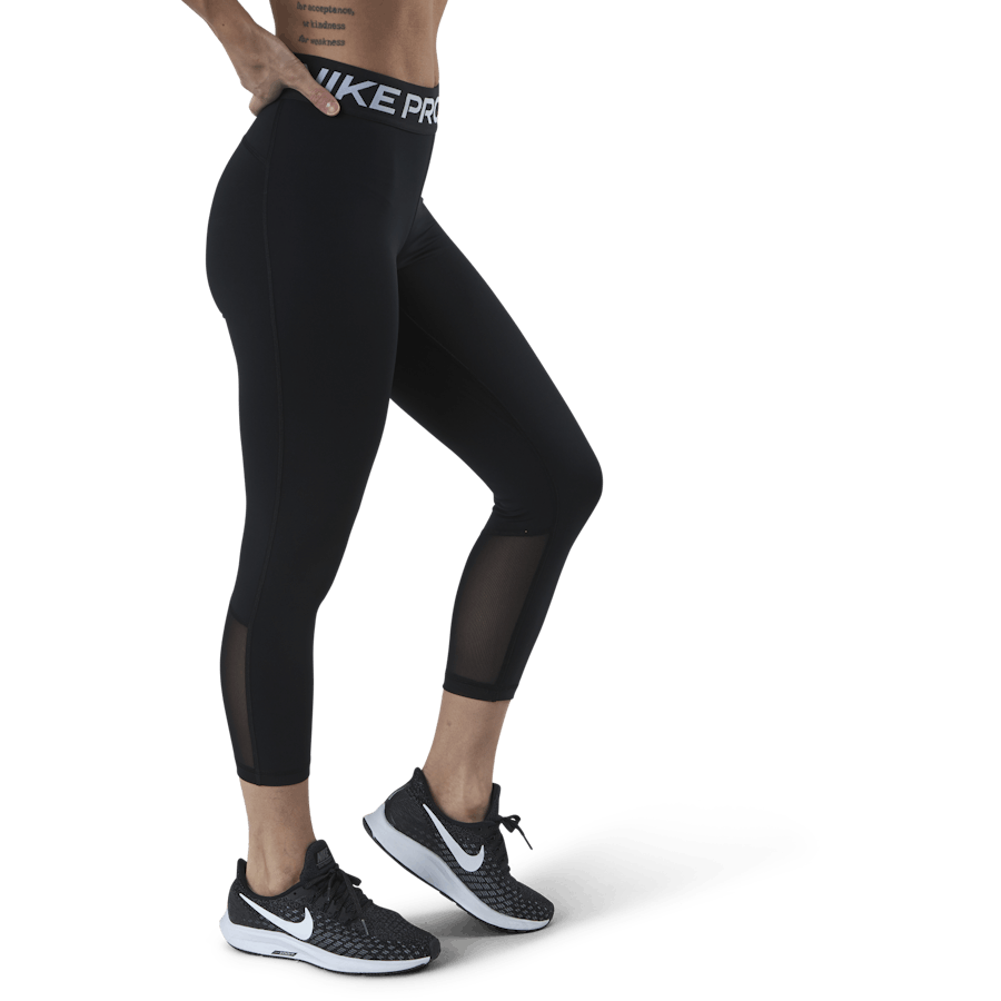 Nike Pro 365 Women's Mid-Rise Crop Leggings BLACK/WHITE