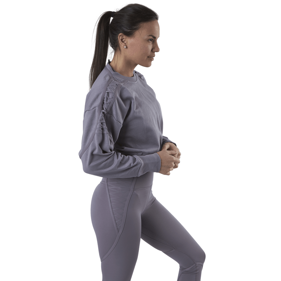 Therma Cropped Fleece LS Crew Lila