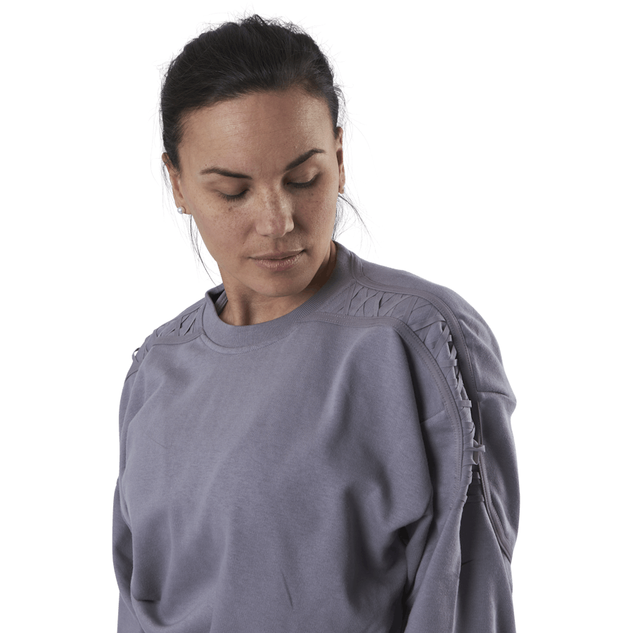 Therma Cropped Fleece LS Crew Lila