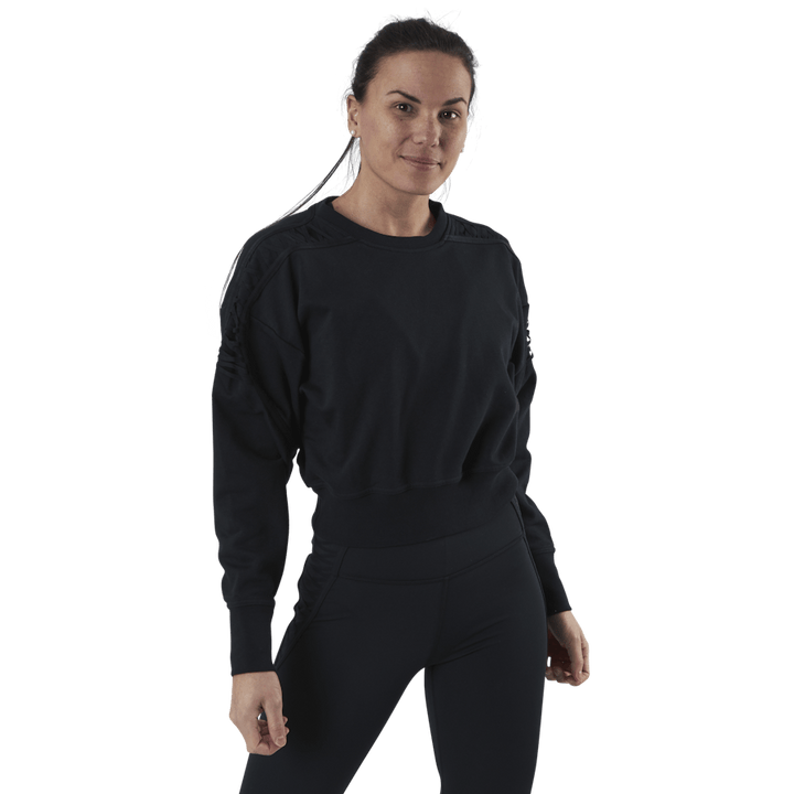 Therma Cropped Fleece LS Crew Nero