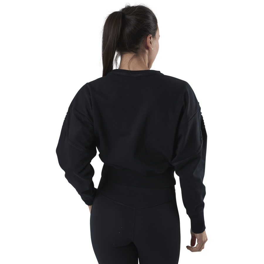 Therma Cropped Fleece LS Crew Nero
