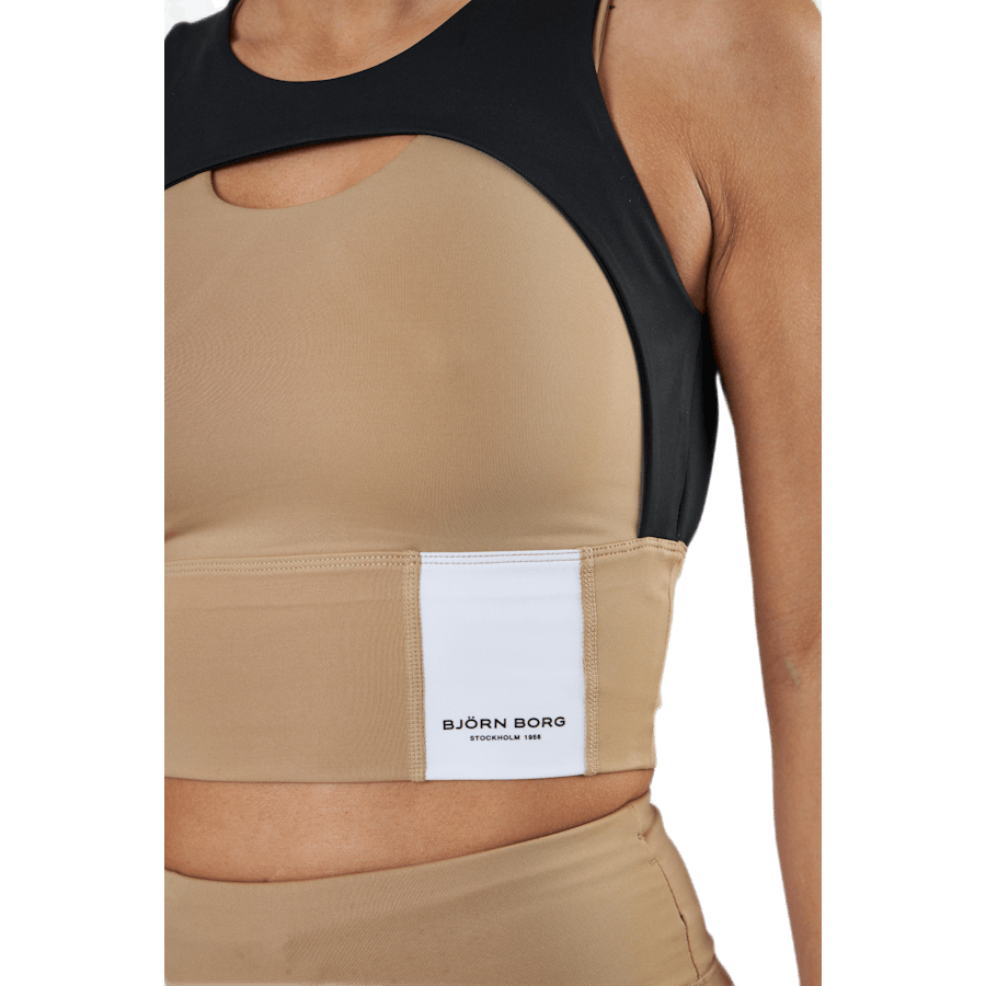 Crop top beige à superposition