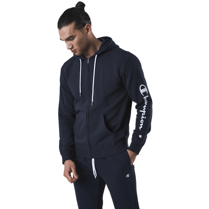Felpa con cappuccio e zip intera blu