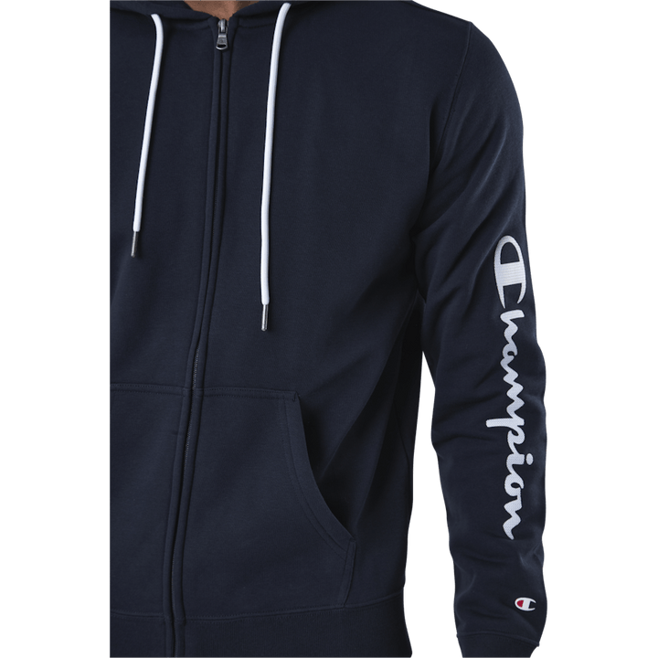 Felpa con cappuccio e zip intera blu