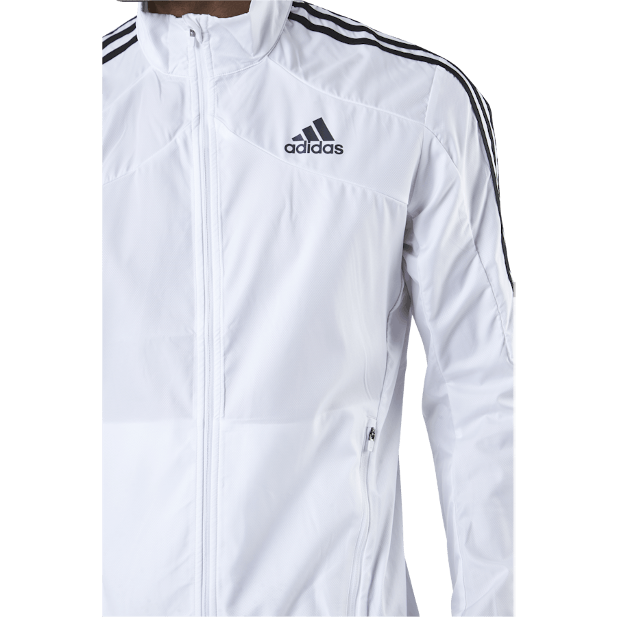 Veste Adidas Marathon 3 bandes pour homme, blanche/noire