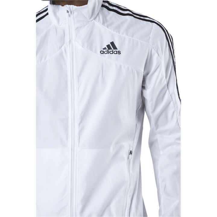 Veste Adidas Marathon 3 bandes pour homme, blanche/noire