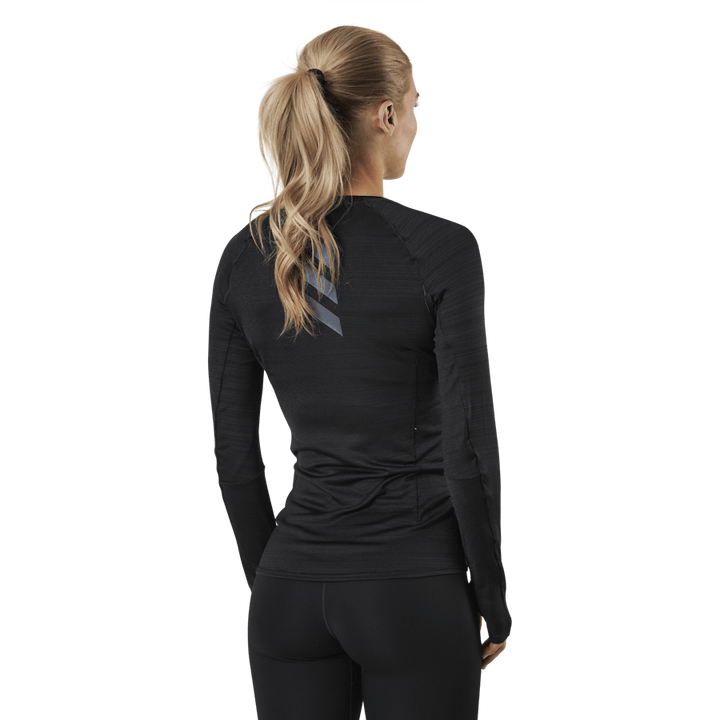 T-shirt à manches longues Adidas Runner pour femme, noir/argent réfléchissant