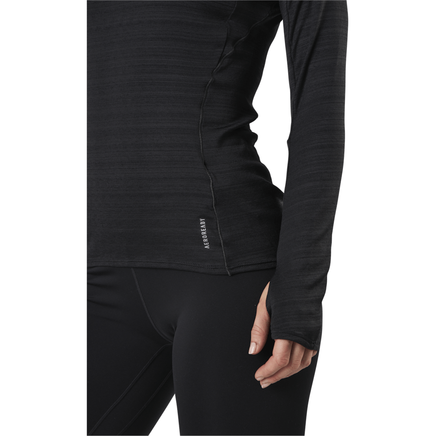 T-shirt à manches longues Adidas Runner pour femme, noir/argent réfléchissant