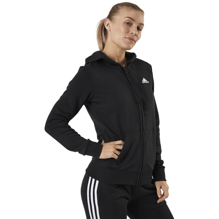 Essentials Hoodie s kapuco s polnim zadrgom Black / White