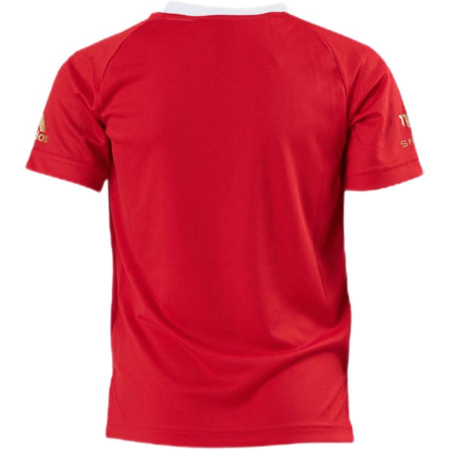 Boys Salah Aeroready Football T-Shirt Vivid Red / Gold Metallic