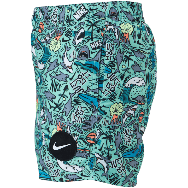 Junior 4" Volley Short AOP Green