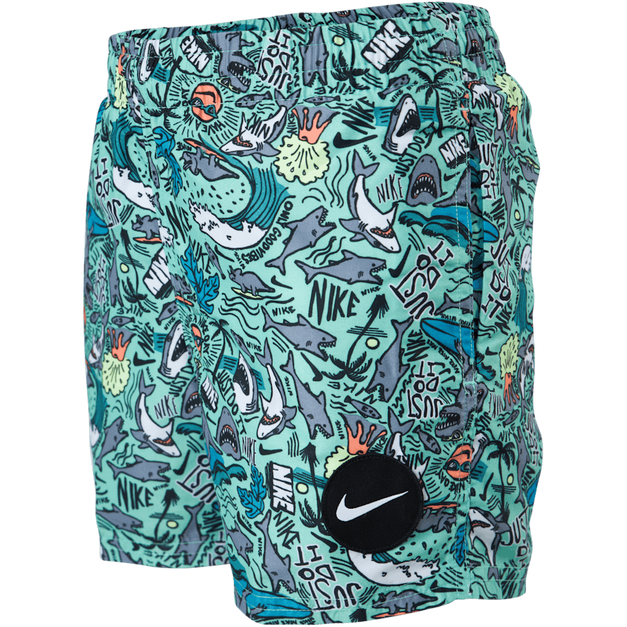Junior 4" Volley Short AOP Green