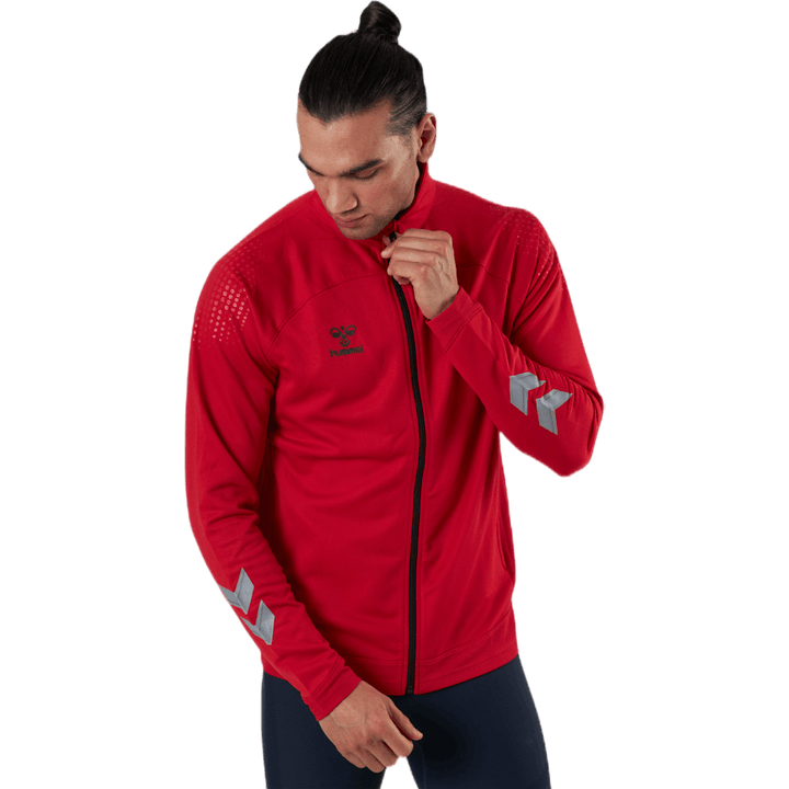 Poly Zip Jacket Red
