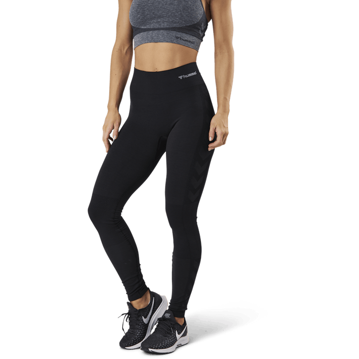Seamless Mid Waist Tights Black