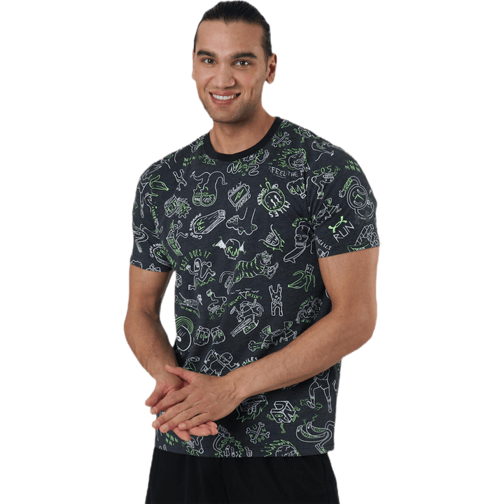 Run Ur Face Off Print Black