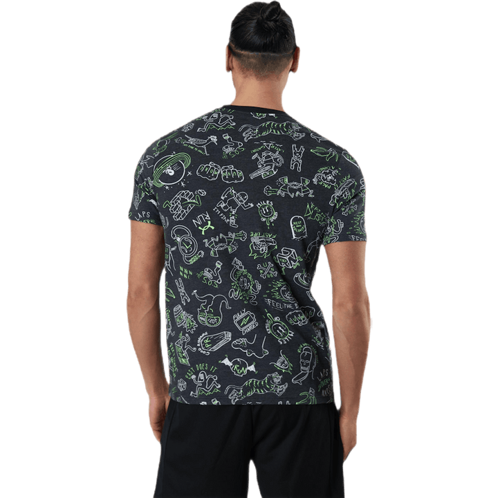 Run Ur Face Off Print Black