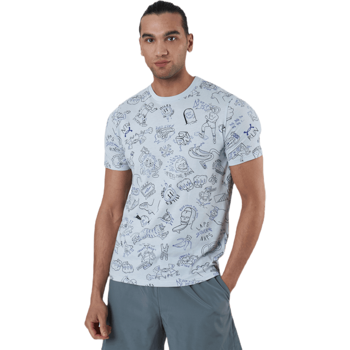 Run Ur Face Off Print Grey