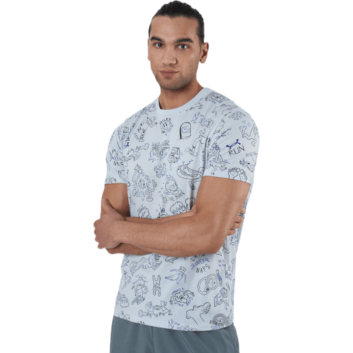 Run Ur Face Off Print Grey