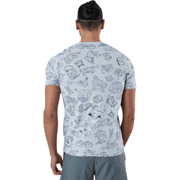 Run Ur Face Off Print Grey
