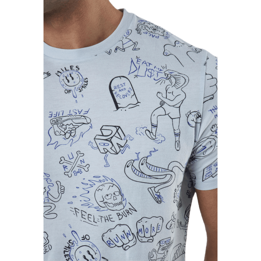 Run Ur Face Off Print Grey