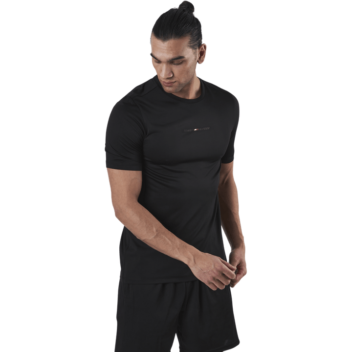 Shoulder Logo Slim Training Tee Black