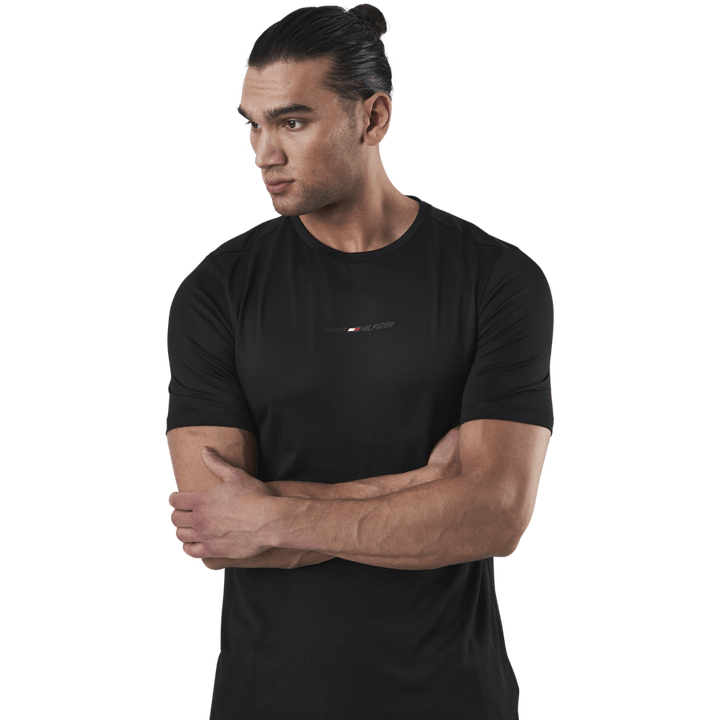Shoulder Logo Slim Training Tee Black