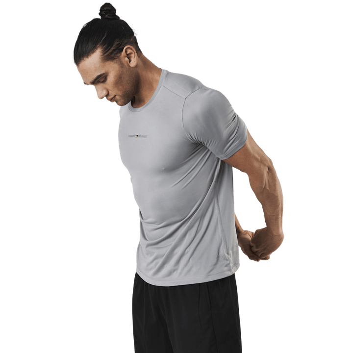 Shoulder Logo Slim Training Tee Silver