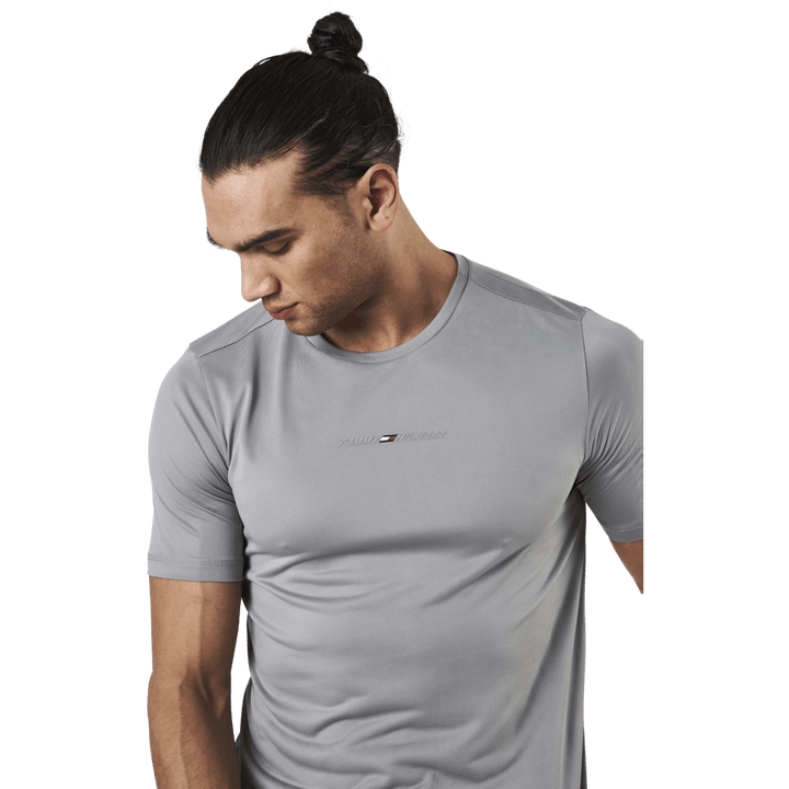 Shoulder Logo Slim Training Tee Silver